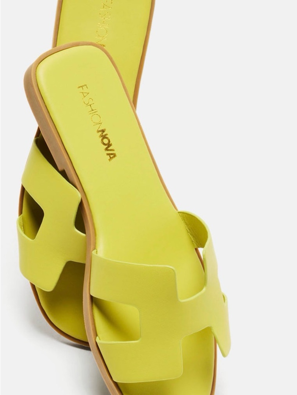 Fashion Nova Neon Lime Slide